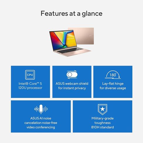 ASUS Vivobook 15 Laptop - 15.6" FHD Touchscreen - Intel® Core™ 5 120U - 16GB RAM - 512GB SSD - Windows 11 Home - Terra Cotta - F1504VAP-AB56-PK in Saudi Arabia