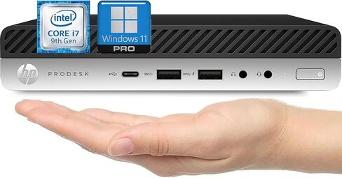 HP Prodesk 600 G5 Mini Desktop Win11 Pro, Micro Computer PC, Intel Core i7-9700, 8GB RAM, 256GB SSD, 4K Support, WiFi, Bluetooth, Keyboard & Mouse (Renewed) in Saudi Arabia