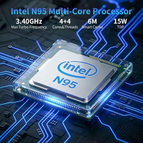 DreamQuest Mini PC Barebone – Intel 12th Gen N95 (up to 3.4GHz), 4K@60Hz UHD Graphics, WiFi 5, BT 4.2, 4X USB 3.2, Dual LAN, 3X HDMI, Windows 11 Pro Supported (No RAM, No SSD) in Saudi Arabia