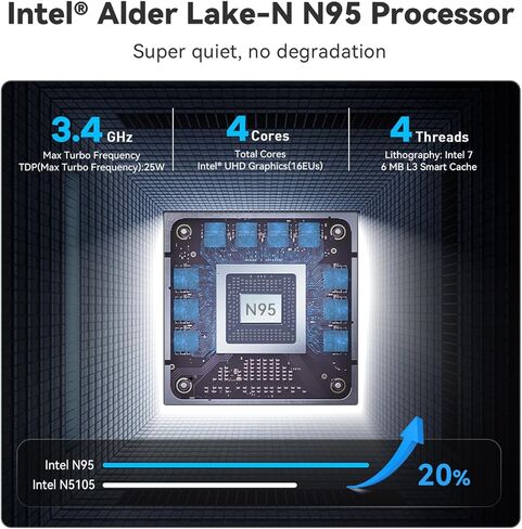 جهاز كمبيوتر صغير الحجم Beelink Mini S12 بسعة 16 جيجابايت وذاكرة الوصول العشوائي سعة 512 جيجابايت SSD - Intel N95 وDual 4K HDMI و2.5 جيجابت في الثانية إيثرنت وWi-Fi 5 وBT4.2 وWindows 11 Home Compact كمبيوتر سطح المكتب in Saudi Arabia