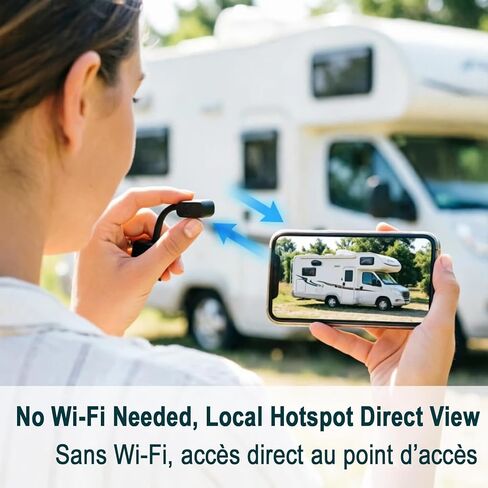 كاميرا أمان لاسلكية W-G2 Mini Goose-Neck مع حامل مغناطيسي، رؤية ليلية نهارية وملونة بدقة 2K HD، نقطة اتصال مدمجة، تعمل بالبطارية، كشف الحركة، تخزين سحابي، مراقبة الهاتف/الكمبيوتر in Kuwait