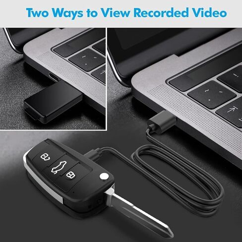 Hidden Camera 1080P Car Key Shape Spy Camera Portable Mini DVR Recorder with Night Vision Motion Detection, No WiFi Required Pocket Security Camera for Indoor Outdoor Use, No Audio in Saudi Arabia