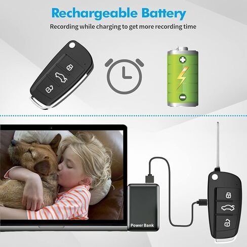 Hidden Camera 1080P Car Key Shape Spy Camera Portable Mini DVR Recorder with Night Vision Motion Detection, No WiFi Required Pocket Security Camera for Indoor Outdoor Use, No Audio in Saudi Arabia