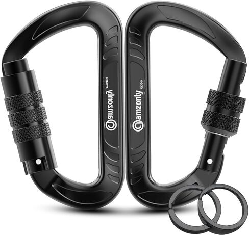 Amzonly 3inch Locking Carabiner Clips Heavy Duty, 4Pack: 2Auto-Lock& 2 Screw Lock, 12Kn /2697lbs Lightweight for Outdoor Camping, Hiking, Hammocks, Pet Safety, and Valuables Protection in Saudi Arabia