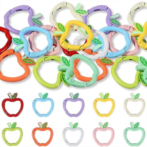 50 Pack Cute Carabiner Keychain Clips, Apple-Shape Carabiner Clip Aluminum Clips for Keychains, Water Bottle Holders, Dog Leashes in Saudi Arabia
