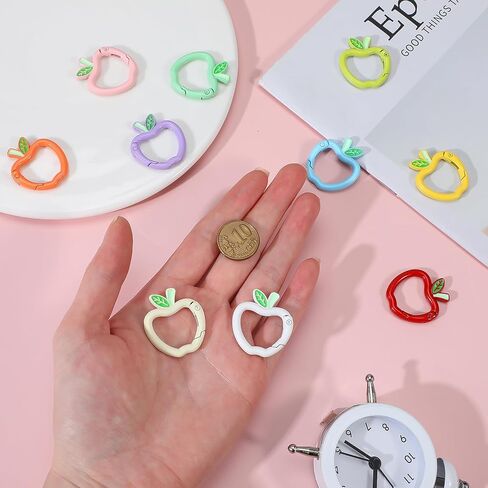 50 Pack Cute Carabiner Keychain Clips, Apple-Shape Carabiner Clip Aluminum Clips for Keychains, Water Bottle Holders, Dog Leashes in Saudi Arabia