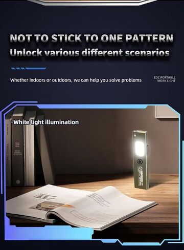 EDC Flat Flashlight with Red Beam Combo,Powerful Small Pocket Rechargeable Magnetic Worklight Clip on,COB Side Light for Car Repair,Travel,Hiking,Camping,Emergency (Green) in Saudi Arabia