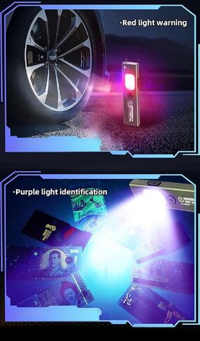 EDC Flat Flashlight with Red Beam Combo,Powerful Small Pocket Rechargeable Magnetic Worklight Clip on,COB Side Light for Car Repair,Travel,Hiking,Camping,Emergency (Green) in Saudi Arabia