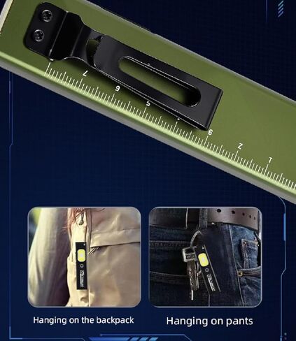 EDC Flat Flashlight with Red Beam Combo,Powerful Small Pocket Rechargeable Magnetic Worklight Clip on,COB Side Light for Car Repair,Travel,Hiking,Camping,Emergency (Green) in Saudi Arabia