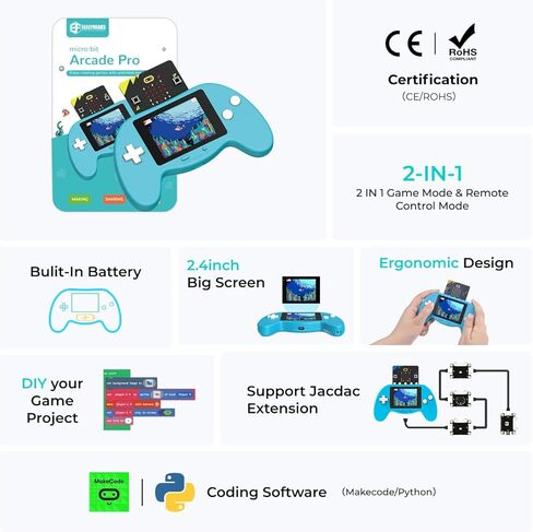 مجموعة ELECFREAKS microbit Starter Kit Retro Makecode Arcade، مجموعة ترميز إنشاء microbit (بدون microbit) in Kuwait