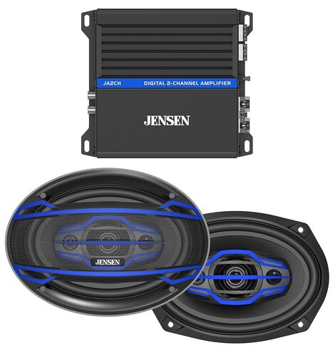 Jensen JA2CH Class-D 2-Channel Amplifier & JS6904 4-Way 6x9 inch Car Audio Speakers Bundle in Saudi Arabia