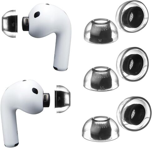 Crystal for AirPods Pro 3 Ear Tips Replacement, AirPods Pro Ear Tips with Secure Fit, Anti-Slip Grip, Noise Isolation, Premium Silicone, AirPod Pro 3 Accessories (ML) in Saudi Arabia