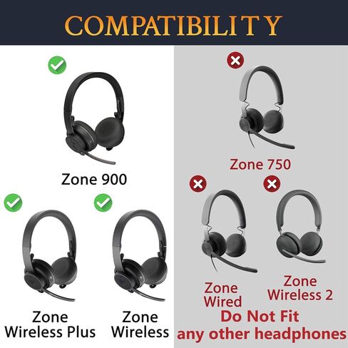 استبدال وسائد الأذن SOULWIT لمنطقة Logitech Zone 900/Wireless/Wireless Plus (لا تناسب المنطقة السلكية/750/اللاسلكية 2)، وسائد الأذن مع جلد البروتين، رغوة عالية الكثافة - التيتانيوم in Saudi Arabia