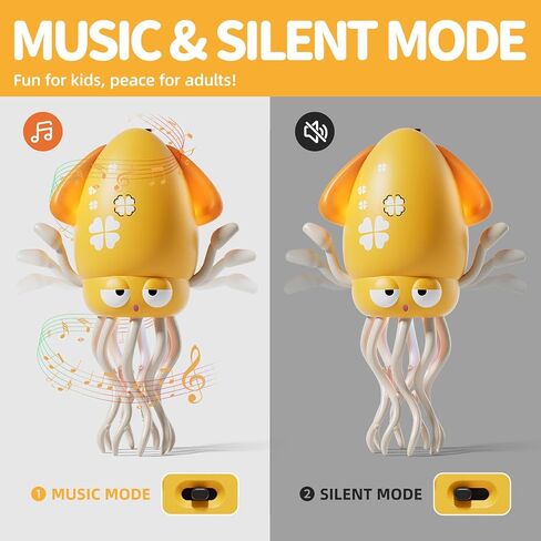 Magic Dancing Octopus Toy, Dancing Squid Toy, Electric Crawling Octopus with LED Lights & Music, Smart Obstacle Avoidance Sensor Toys, Interactive Auto-Dance Squid Gifts for Kids(Green) in Saudi Arabia