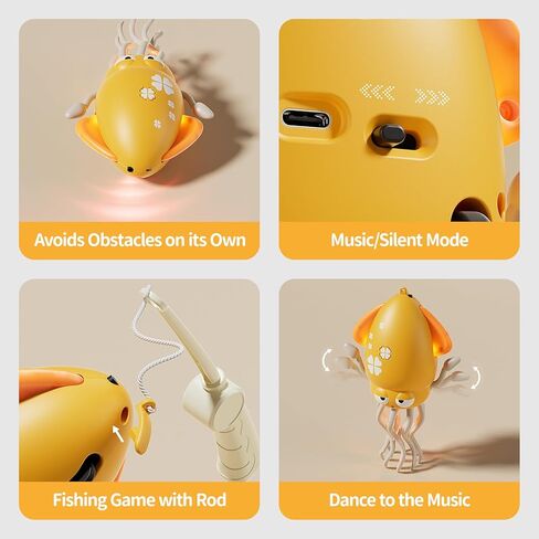 Magic Dancing Octopus Toy, Dancing Squid Toy, Electric Crawling Octopus with LED Lights & Music, Smart Obstacle Avoidance Sensor Toys, Interactive Auto-Dance Squid Gifts for Kids(Green) in Saudi Arabia