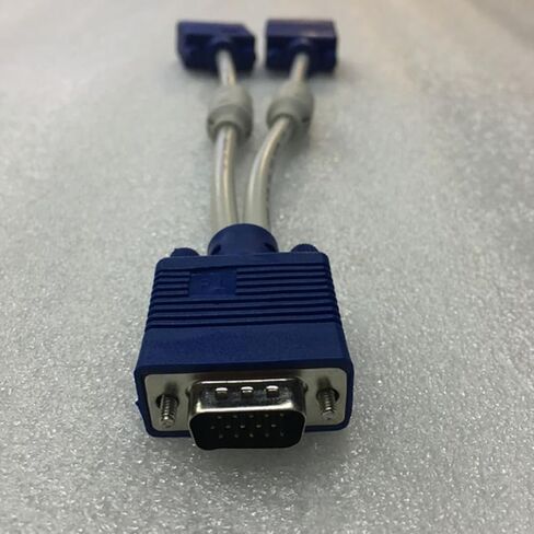 OSALADI 2 قطعة كابل مقسم VGA 0. محول ذكر إلى أنثى مزدوج لجهاز عرض الشاشة المزدوجة كابل محول مقسم الفيديو متوافق مع شاشات الكريستال السائل والتلفزيون in Saudi Arabia