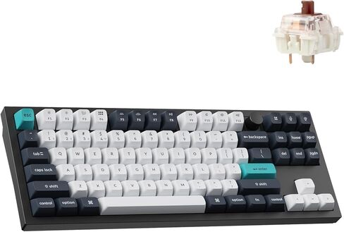 Keychron Q3 Max Wireless Custom Mechanical Keyboard, Full Aluminum 2.4 GHz Bluetooth QMK TKL Layout RGB with Hot-swappable Gateron Banana Switch Compatible with Mac Windows Linux in Saudi Arabia
