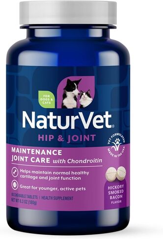 NaturVet Glucosamine DS Plus Level 2 Moderate, Joint Care Support Supplement for Dogs and Cats, Soft Chews, Made in The USA, 120 Count in Kuwait