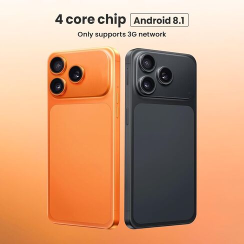 Unlocked Phones, 3G Network Android Phone, 6.52-inch Screen, 1GB RAM+16GB ROM/TF 128GB, Dual SIM Cards, Dual Cameras, Suitable for Novice Users (Orange) in Saudi Arabia