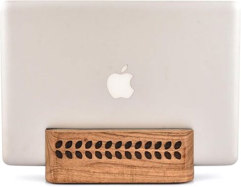 Natural Acacia Wood Vertical Stand for Laptops & Tablets – Stylish Desk Organizer for Apple, Microsoft, Gaming Devices (8" X 2.3" X 2.5") in Saudi Arabia