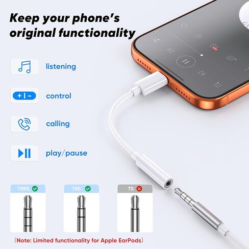 محول مقبس سماعة الرأس USB C إلى 3.5 ملم (عبوة من قطعتين)، محول سماعة رأس من النوع C إلى 3.5 ملم لهاتف iPhone 17/16/15 Pro/Max، وSamsung Galaxy S25/S24/S23 Ultra، وiPad Pro، وMacBook إلخ in Kuwait