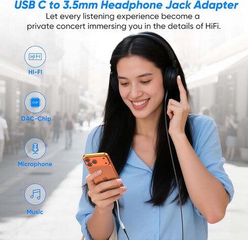 محول مقبس سماعة الرأس USB C إلى 3.5 ملم (عبوة من قطعتين)، محول سماعة رأس من النوع C إلى 3.5 ملم لهاتف iPhone 17/16/15 Pro/Max، وSamsung Galaxy S25/S24/S23 Ultra، وiPad Pro، وMacBook إلخ in Kuwait