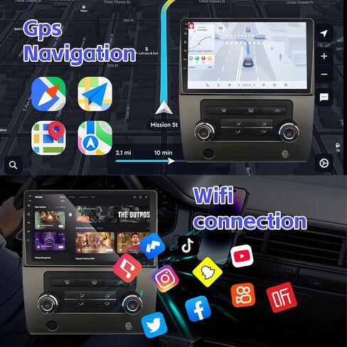 راديو 4+64G لشاشة Titan 9 بوصة تعمل باللمس 2008 2009 2010 2011 2012 ستيريو، تشغيل لاسلكي/WiFi/Bluetooth/EQ Audio/Andriod Auto/AM/FM/ملاحة/كاميرا AHD in Kuwait