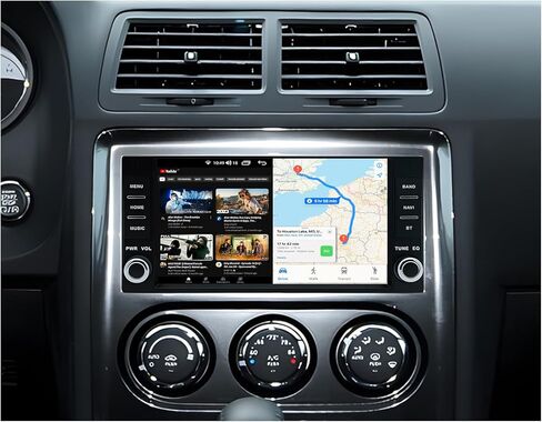 [8Core] راديو السيارة لسيارة دودج تشالنجر 2008-2014: 7 بوصة HD IPS شاشة لمس ستيريو لاسلكي Carplay Andriod Auto GPS 5GWiFi FM DSP RDS SWC كاميرا احتياطية بوصلة مرآة in Kuwait