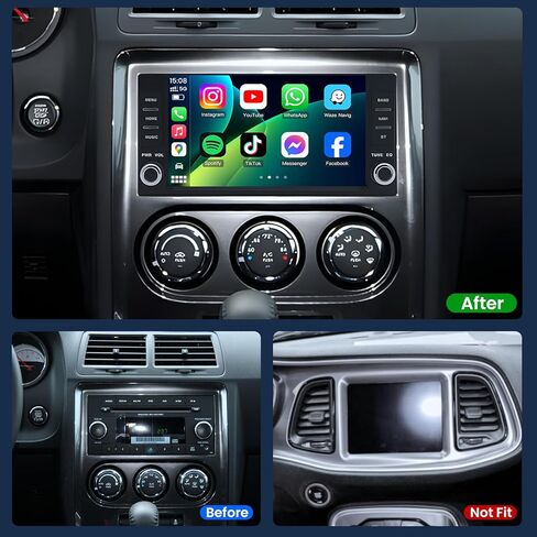 [8Core] راديو السيارة لسيارة دودج تشالنجر 2008-2014: 7 بوصة HD IPS شاشة لمس ستيريو لاسلكي Carplay Andriod Auto GPS 5GWiFi FM DSP RDS SWC كاميرا احتياطية بوصلة مرآة in Kuwait
