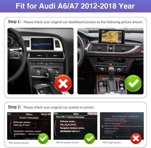 ترقية شاشة CarPlay مقاس 12.3 بوصة من Road Top لسيارة Audi A6/A7 2012-2018 Year، CarPlay Android Auto، Mirrorlink، شاشة لمس تحديثية لوحدة الرأس، استبدال راديو شاشة لمس ستيريو للسيارة in Saudi Arabia