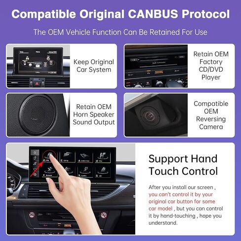 ترقية شاشة CarPlay مقاس 12.3 بوصة من Road Top لسيارة Audi A6/A7 2012-2018 Year، CarPlay Android Auto، Mirrorlink، شاشة لمس تحديثية لوحدة الرأس، استبدال راديو شاشة لمس ستيريو للسيارة in Saudi Arabia
