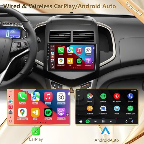 5G WiFi(6) Car Radio for Chevy Sonic Aveo 2011-2015, Android13/Wireless CarPlay/Android Auto/Touch Screen/GPS Navigation/Bluetooth/FM/HD Backup Camera (2+64) in Saudi Arabia