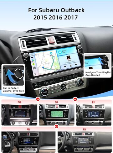Dasaita Qualcomm Snapdragon Car Stereo for Subaru Outback 2015 2016 2017, 8G+256GB Android 13 Plug & Play GPS Navigation Head Unit with Wireless CarPlay/Android Auto, 10.33" Screen Keep Control Knobs in Saudi Arabia