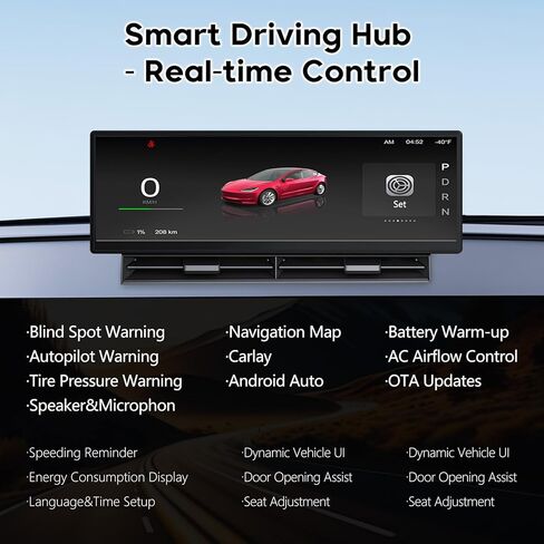 لوحات عدادات سيارات مقاس 10.88 بوصة، شاشة عرض أمامية لسيارة Tesla Model 3 وModelY 2017-2024 مع معلومات CarPlay/Android AutoSync اللاسلكية، كاميرا أمامية، تنبيه النقطة العمياء، فتحات قابلة للتعديل، تحديثات in Kuwait