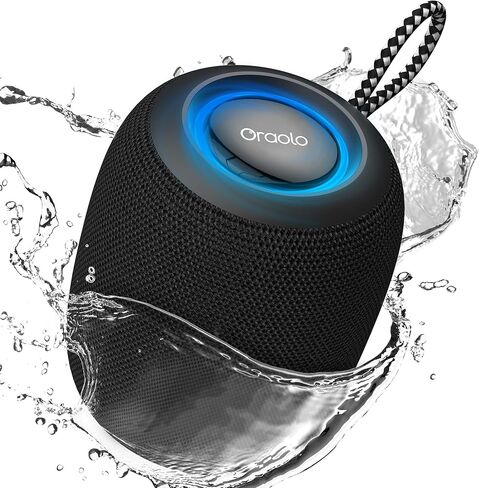 Oraolo Bluetooth Speaker, IPX7 Waterproof Portable Bluetooth Speaker with 15W Immersive Audio, 30H Playtime, LED Light, Bluetooth 5.3, Support TWS, Wireless Speakers for Outdoor Camping Home in Saudi Arabia