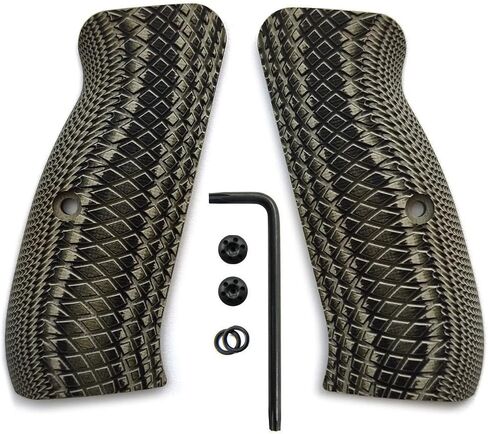 مقابض يد رائعة G10 لـ CZ 75 بالحجم الكامل، سلسلة SP-01، Shadow 2، 75B BD، SP-01، Tristar P120، تتضمن براغي مقابض المسدس، نسيج مقياس الثعبان العدواني in Saudi Arabia