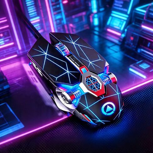 Professional Gaming Wired Silent Mouse, Water Cooled Light, 3200 DPI, Ergonomic Design Game Mouse Compatible with PC, Plug & Play in Saudi Arabia