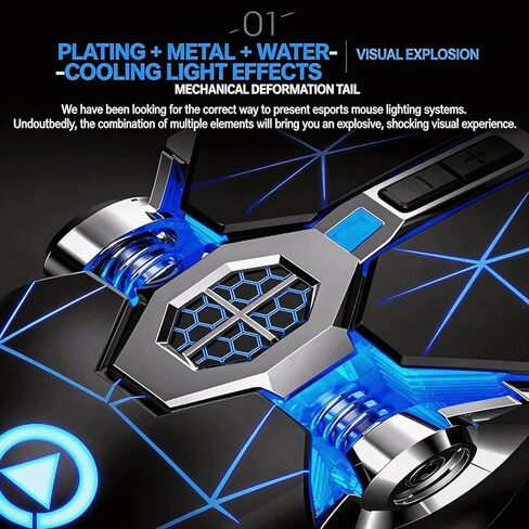 Professional Gaming Wired Silent Mouse, Water Cooled Light, 3200 DPI, Ergonomic Design Game Mouse Compatible with PC, Plug & Play in Saudi Arabia