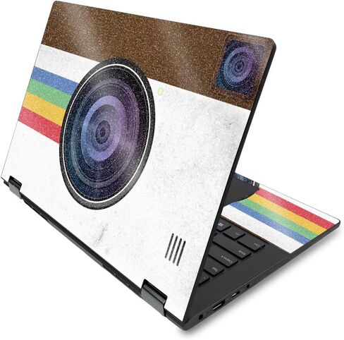 MightySkins Glossy Glitter Skin for Lenovo Flex 14" (2019) - Vintage Polaroid | Protective, Durable High-Gloss Glitter Finish | Easy to Apply, Remove, and Change Styles | Made in The USA in Saudi Arabia