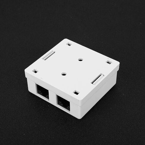 RJ45 8P8C Cat 6 Ethernet Network Junction Box Dual Port Surface Mount Desktop ABS Enclosure for Office Home Networking 27x58.5x60mm White in Saudi Arabia