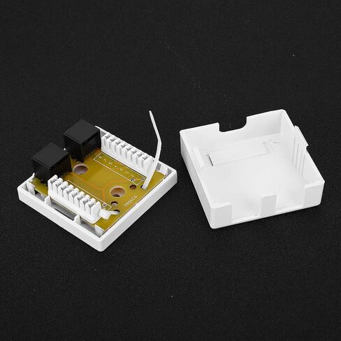 RJ45 8P8C Cat 6 Ethernet Network Junction Box Dual Port Surface Mount Desktop ABS Enclosure for Office Home Networking 27x58.5x60mm White in Saudi Arabia