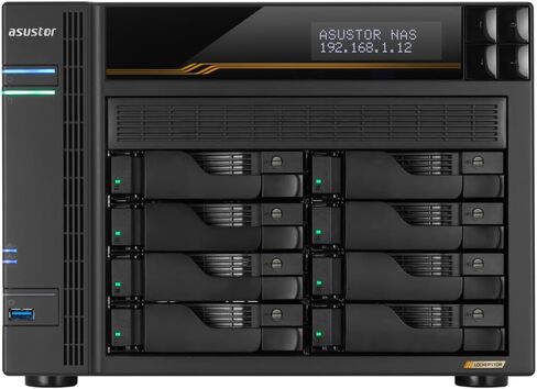 Asustor Lockerstor 8 Gen3 AS6808T مع 2 × 4 تيرابايت SSD (WDS400T4B0E)، وحدة تخزين شبكة NAS 8 Bay، AMD Ryzen رباعي النواة 2.3 جيجاهرتز، ذاكرة وصول عشوائي 16 جيجابايت ECC DDR5، 4 فتحات M.2 NVMe، منفذ 5 جيجابت مزدوج ومنفذ 10 جيجابت مزدوج in Kuwait