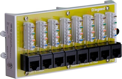 حاوية الوسائط الهيكلية Legrand On-Q مقاس 20 بوصة + وحدة واجهة الشبكة Cat6 ذات 8 منافذ - لوحة شبكة داخلية مع توزيع إيثرنت للأسلاك المنظمة in Kuwait