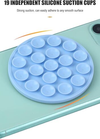 Magnetic Silicone Phone Holder with Suction Cup, 1 Pack Phone Stand Grip for Hands-Free Use, Bubble Texture Phone Mount for Desk, Kitchen, Video Calls, Compatible with Most Smartphones in Saudi Arabia