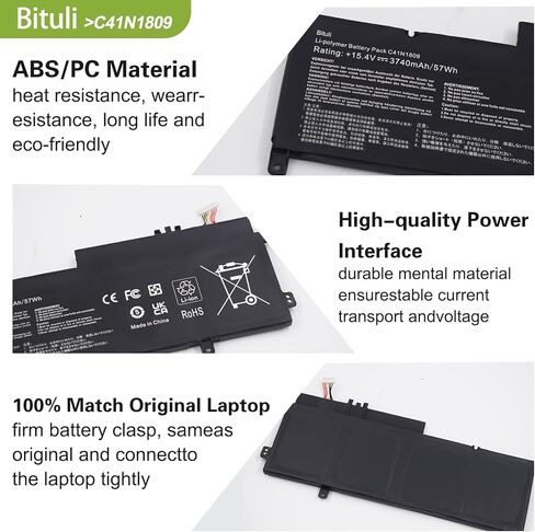 C41N1809 57Wh Laptop Battery for Asus Zenbook Flip 15 UX562 UX562FN UX562FD UX562FDX UX562FN Q536F Q536FD Q536FD-BI7T15 UX562FD-A1054T UX562FDX-EZ015T Series in Kuwait