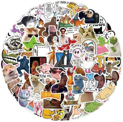 110 PCS Funny Stickers Prank Meme Stickers Pack Vinyl Waterproof Cool Decals for Laptop, Water Bottles, Hard Hats, Scrapbooking Decals for Teens Adults in Saudi Arabia