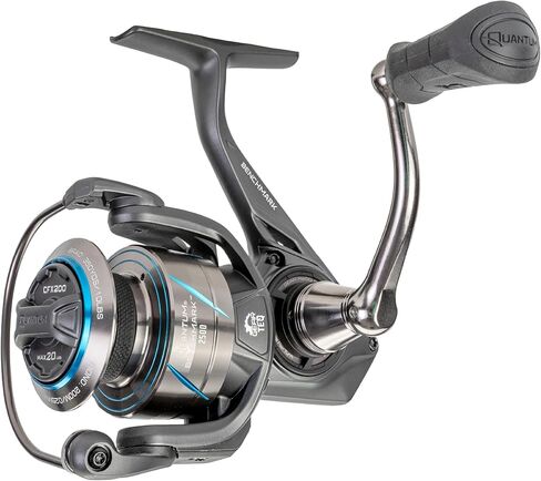 Quantum Benchmark Spinning Fishing Reel, 5+1 Bearings, Aluminum Frame, SEALOQ 6 Protection, GEARTEQ Machined Gears, CFX200 Carbon Fiber Drag, Silver/Blue in Saudi Arabia
