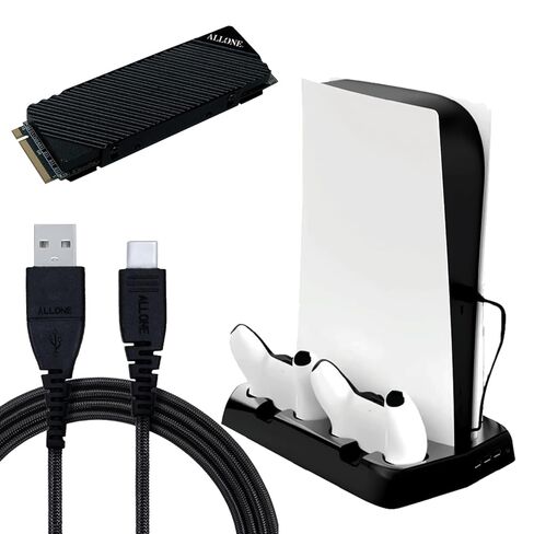 ALLONE ALGA-P5M2SSD1TTCA3 PS5 Internal M.2 SSD 1TB Built-in Heatsink & Strong Cable for PS5 Controller, Type-C to A, 9.8 ft (3 m) in Saudi Arabia