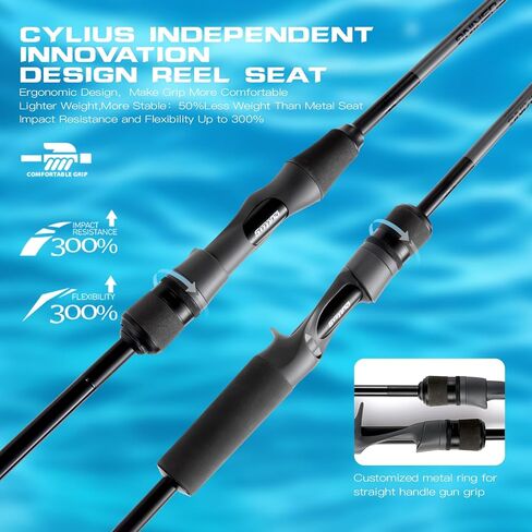 Tusking Pro All-Purpose Lightweight Casting&Spinning Fishing Rod Advanced Carbon Fiber Build, Ergonomic Reel Seat, Sensitive Tip for Freshwater and Saltwater Angling in Saudi Arabia