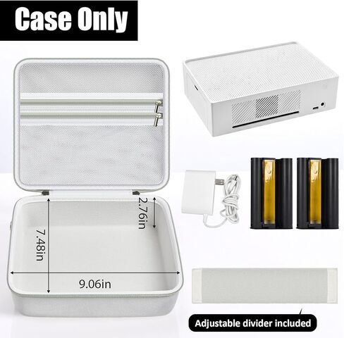 GWCASE Hard EVA Carrying Case for Liene M100 M200 4x6 Photo Printer, Portable Storage Bag with Shoulder Strap Divider & Double Mesh Pocket for Photo Paper and Accessories for Travel(Bag Only)Off White in Saudi Arabia